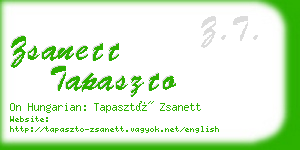 zsanett tapaszto business card